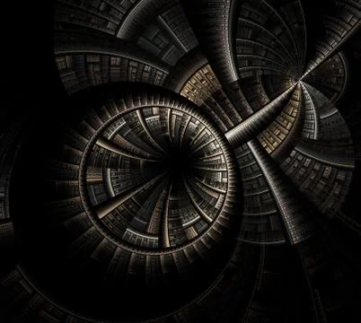 Mysterious sci fl tunnel with light at the end Ilustración de archivo