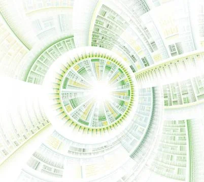 Mysterious sci fl tunnel with light at the end Ilustración de archivo