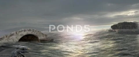 Mysterious seaway Stock Illustration