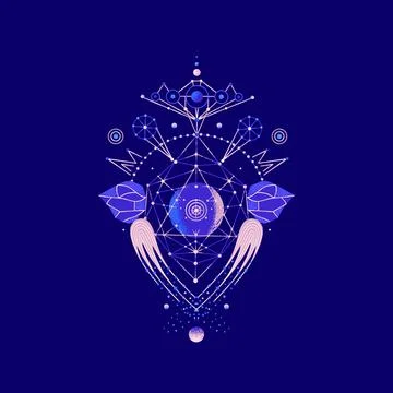 Mysterious space composition of planets and stars. Vector illustration on the Illustrazione stock