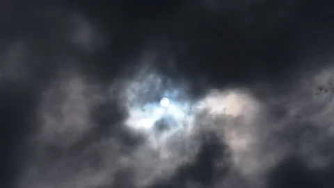 Mysterious Sunlight Through Dark Storm Clouds Stock Footage 317819961