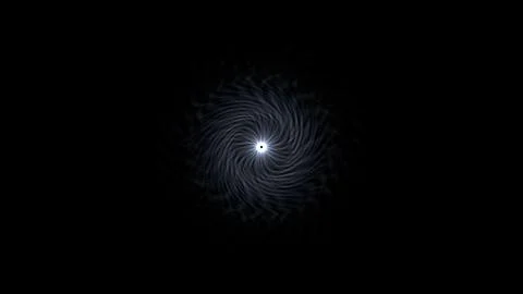 Mysterious swirling galaxy vortex on black, perfect for space exploration or Stock Illustration