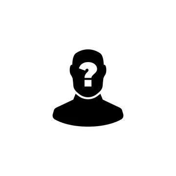Mysterious user icon with a question mark silhouette Stock Illustration