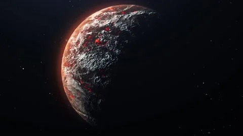 Mysterious Volcanic Alien Planet Stock Footage 141233953