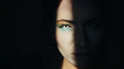 Mysterious woman's eye closeup Stock Footage 82420364