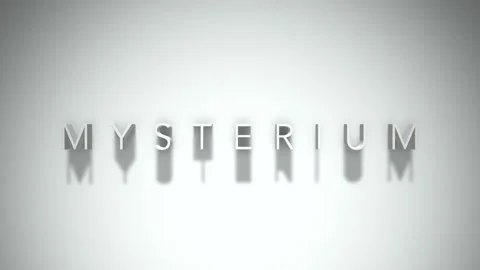 Mysterium 3D title animation with shadows on a white background Stock Footage 297510670