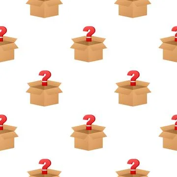 Mystery box pattern. Packaging for concept design. Surprise present. Package Stock Illustration