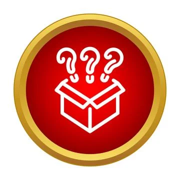 Mystery box with question marks icon 库存插图