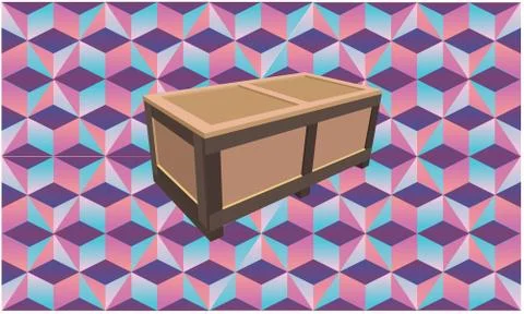 Mystery box on square background Illustrazione stock