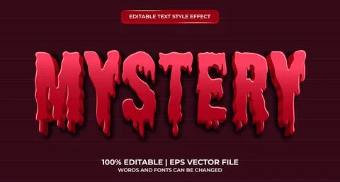 Mystery editable text effect. Blood text style Stock Illustration
