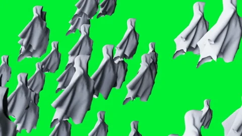 Mystery fear ghost animation . dynamic hoodie. Isolate. Realistic 4k green Stock Footage 132470285