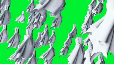 Mystery fear ghost animation . dynamic hoodie. Isolate. Realistic 4k green Stock Footage 132471031