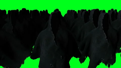 Mystery fear ghost animation . dynamic hoodie. Isolate. Realistic 4k green Stockbeeldmateriaal 132482617