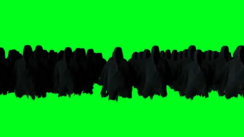 Mystery fear ghost animation . dynamic hoodie. Isolate. Realistic 4k green Stockbeeldmateriaal 132482675