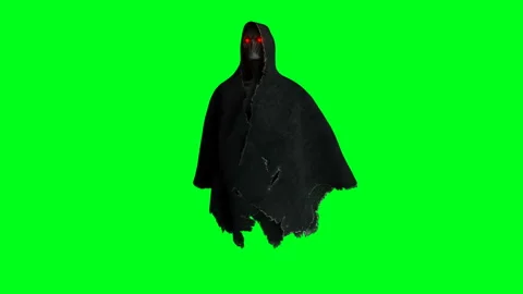 Mystery fear ghost animation . dynamic hoodie. Isolate. Realistic 4k green Vídeos de archivo 132490480