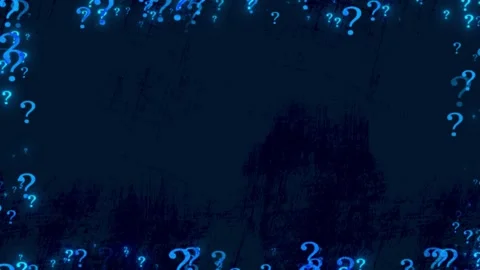 Mystery help question visual glowing blue marks around rough dark space, leaving Stock Footage 340573881