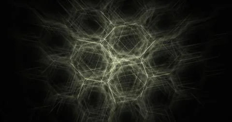 Mystery hexagonal background design with blue light. 스톡 일러스트