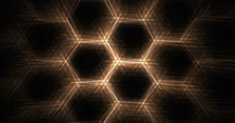 Mystery hexagonal background design with blue light. Stock Illustration