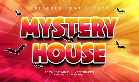Mystery house vector text effect with modern style design Stock Illustration