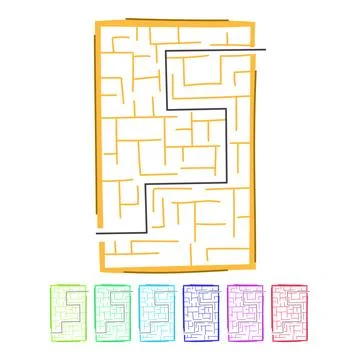 Mystery labyrinth game maze vector cartoon graphic Stock Illustration