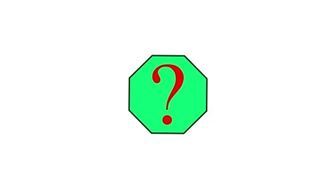 Mystery Question Mark Icon in Octagon Stock Footage 332824440