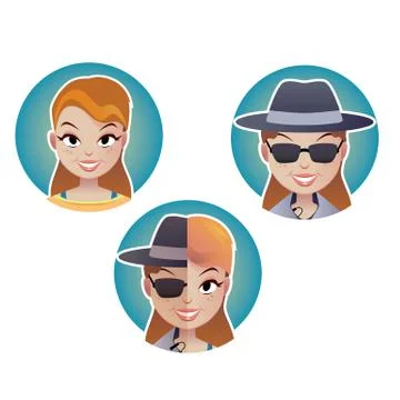Mystery secret shopper woman half of the face Illustrazione stock