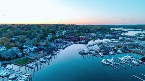 Mystic Connecticut Sunset Hyperlapse Stock Footage 335052485