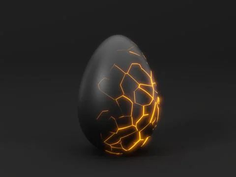 Mystic easter egg with cracks. 3d illustration Stock Illustration