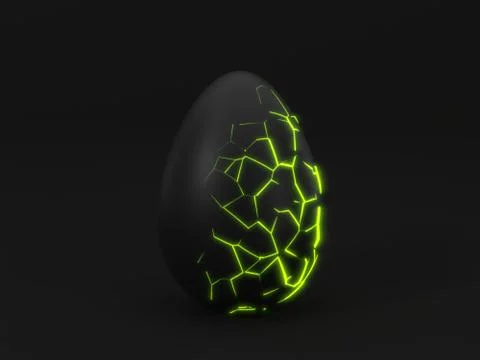 Mystic easter egg with cracks. 3d illustration Stock Illustration
