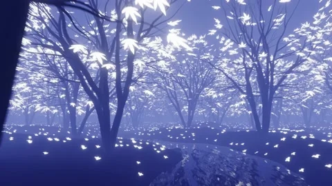 Mystic forest background 3d render illustration Stock Footage 145223040