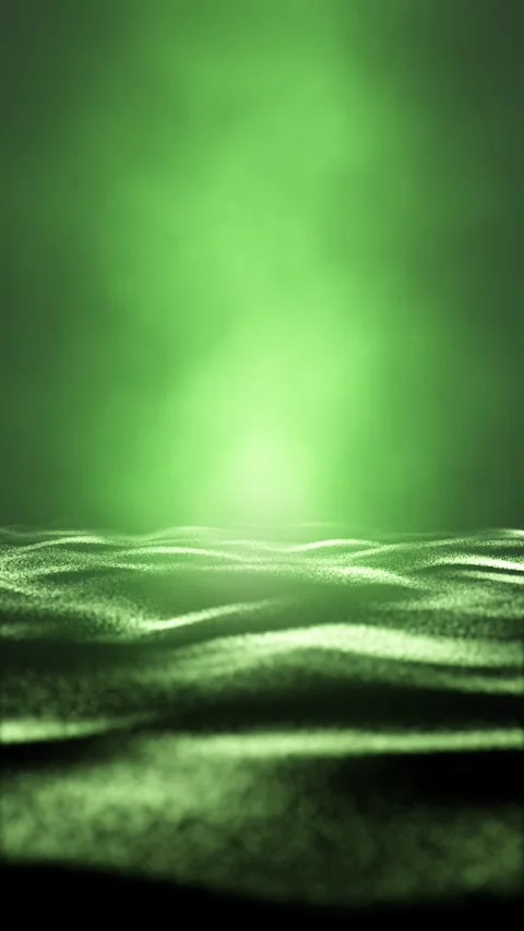 Mystic green sea waves loop slow motion vertical background Stock Footage 345058128
