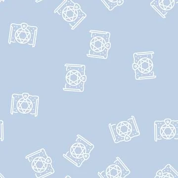 Mystic magic line seamless pattern Stock Illustration