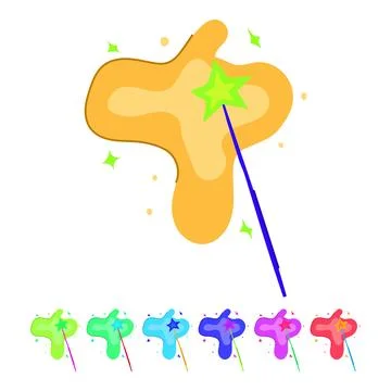 Mystic magic stick vector cartoon graphic Stock Illustration
