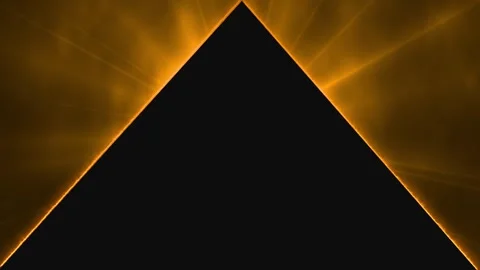 Mystic orange triangle portal visual fiery edges, black pyramid shape, glowing s Stock Footage 340527906