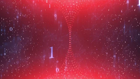 Mystic red binary numbers cyberspace 動画素材 129771046