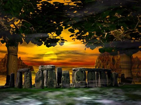 Mystic Stonehenge Stock Illustration