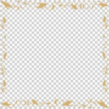 Mystical 2D frame is showing gold hands, moons, suns, eye icons with transparent Stock Illustration