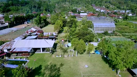 Mystical Aerial Views of Bedugul and Lake Beratan, Bali Stock Footage 293174697