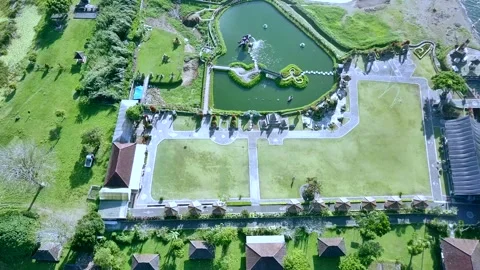 Mystical Aerial Views of Bedugul and Lake Beratan, Bali Stock Footage 293174704
