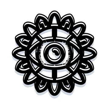 Mystical all seeing eye mandala talisman design Stock Illustration