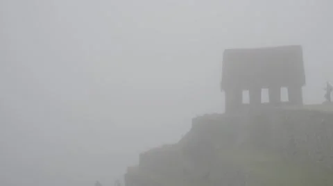 Mystical Ancient Stone Building in the Clouds Stock-Footage 56451479