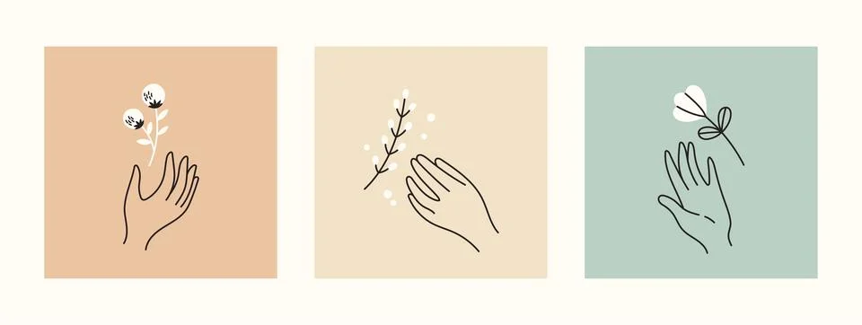 Mystical and esoteric vector cards in trendy minimal lineart style. Vector in Stock Illustration