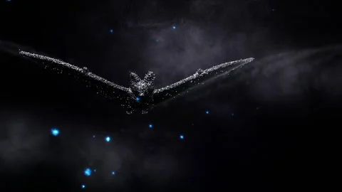 Mystical Bat Creature Dissolving into Particles. Stock Footage 318171663