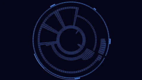 Mystical blue circle an enigmatic clock or compass Stock Footage 279586861