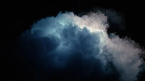 Mystical blue haze with glowing light source, dynamic lighting strokes in smoke Stock-Footage 328527210