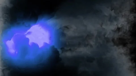 Mystical Blue Light Horizontal Movement and Smoke Turbulence Seamless Loop Stock Footage 259211663