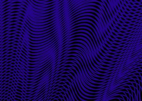 Mystical blue vector background with linear moire effect optical illusion. Stock Illustration