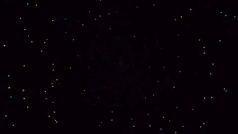 Mystical bokeh dust motes drifting against a dark cosmic nebula backdrop Stock Footage 342115372