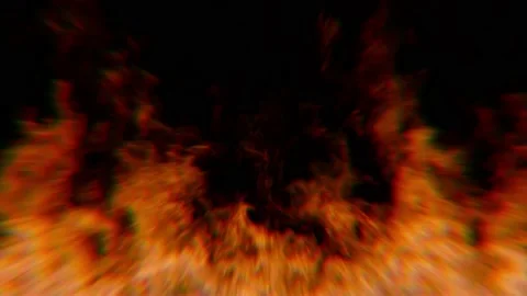 Mystical burning hot fire against a black background. Stock Footage 239595149