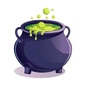 A Mystical Cauldron with a Bubbling Potion Inside, Exuding an Enchanting Au.. Stock Illustration